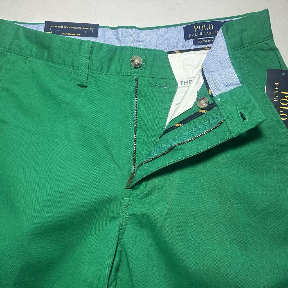 Polo Ralph Lauren Mens Size 36 Billiard Green Classic Fit 6" Stretch Chino Short - Picture 10 of 11